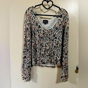 Floral sweater with rose buttons, super soft cardigan